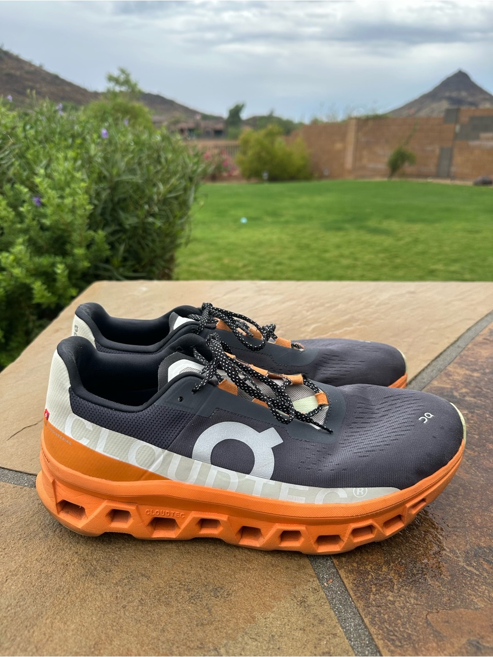 On Running Running Men’s Cloudmonster Running Shoes - Black & Orange Size 14